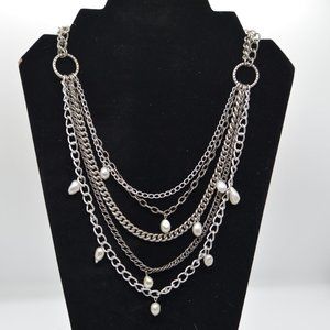 Stella & Dot 20” Avery Chains and Pearl Necklace